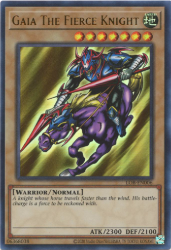 Gaia The Fierce Knight – Legend of Blue Eyes White Dragon (25th Anniversary Edition) – LOB-EN006 – Near Mint